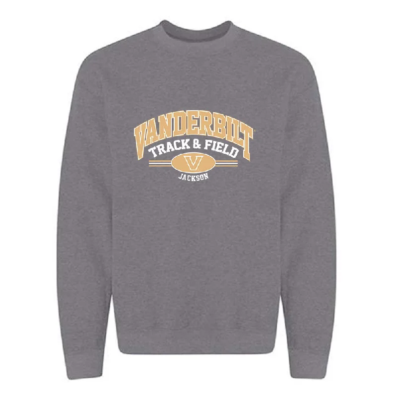 Vanderbilt - NCAA Women's Track & Field : Pryncess Jackson - Classic Fashion Shersey Crewneck Sweatshirt Hoodie with Hem Raw Edge Edgy Unfinished