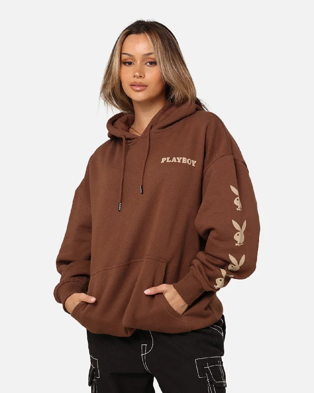 Playboy Side Bunny Stack Hoodie Brown Hoodie with Earth Tones Natural Calm