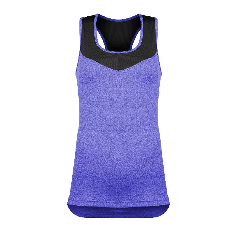 Women's Cycling/Running Racerback Tank Top with Pockets charcoal tank top