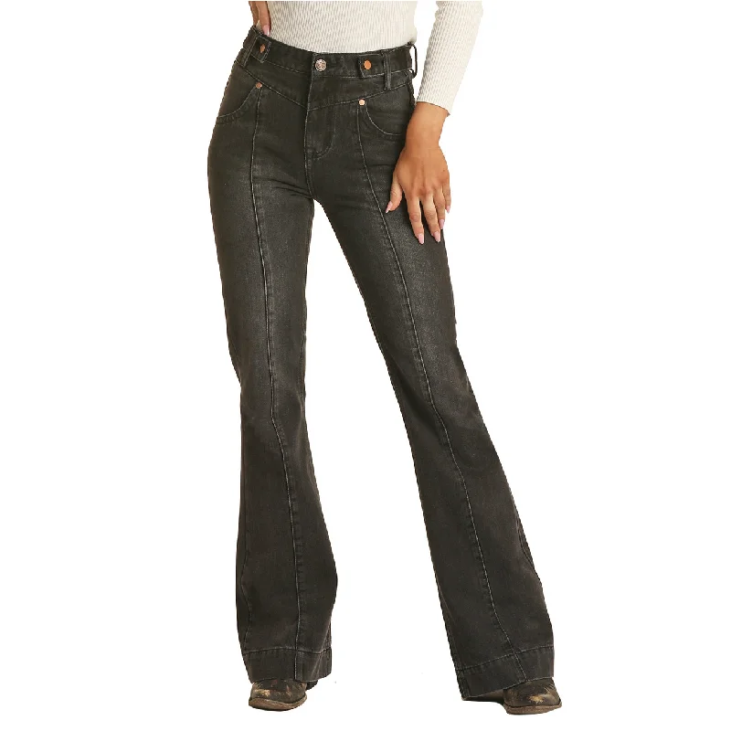 Rock & Roll Denim Ladies Black High Rise Trouser Jeans RRWD5HRZQL Trousers Trousers Formal Rock & Roll Denim Ladies Black High Rise Trouser Jeans RRWD5HRZQL Trousers Trousers Formal