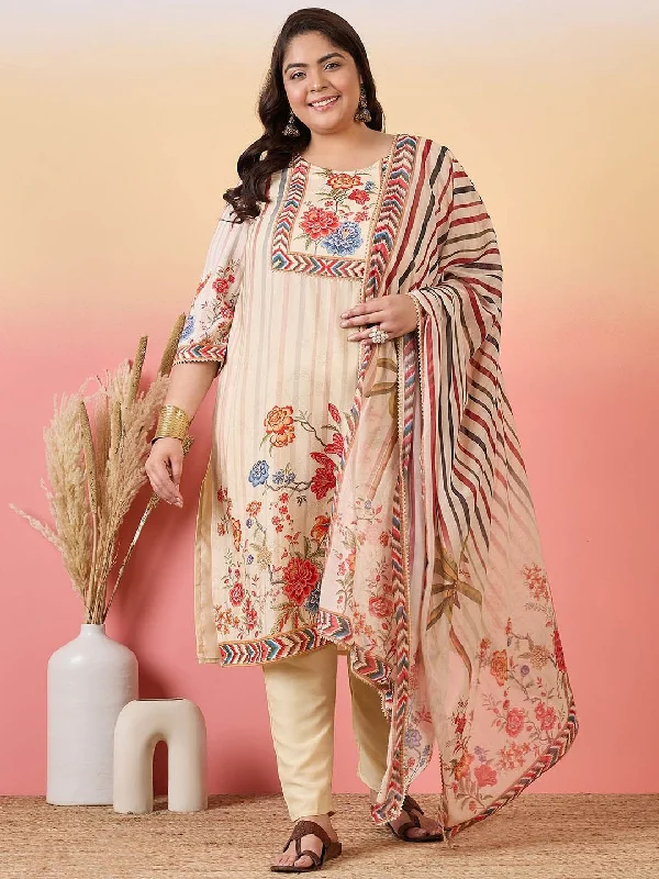 Sztori Women Floral Yoke Design Regular Kurta with Trousers & With Dupatta Trousers Review Highly