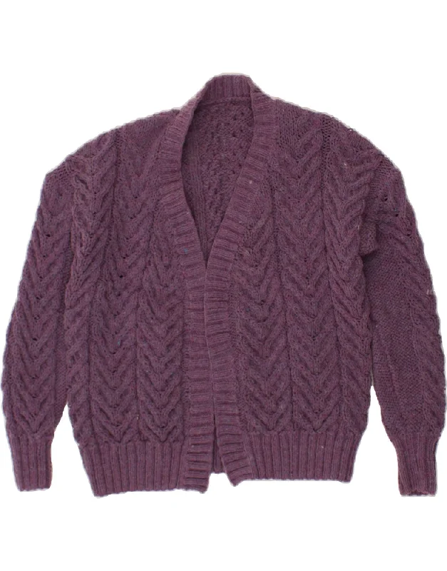 VINTAGE Womens Open Cardigan Sweater UK 16 Large Purple Flecked Hooded Caped Shawl Collar VINTAGE Womens Open Cardigan Sweater UK 16 Large Purple Flecked Hooded Caped Shawl Collar