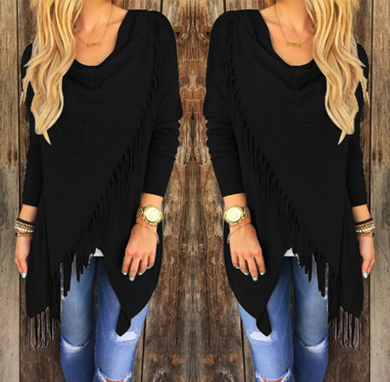 New Fashion Women Autumn Casual Jacket Long Sleeve Knitted Fringe Tassel Cardigan Loose Sweater Outwear Winter Coat Chenille Brocade Lace New Fashion Women Autumn Casual Jacket Long Sleeve Knitted Fringe Tassel Cardigan Loose Sweater Outwear Winter Coat Chenille Brocade Lace