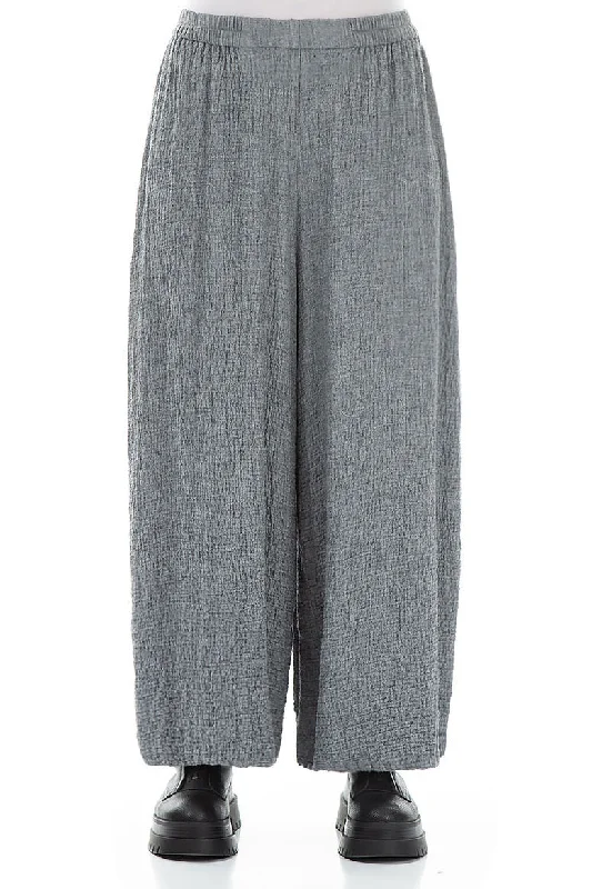 Wide Grey Wool Trousers Trousers Spring Floral