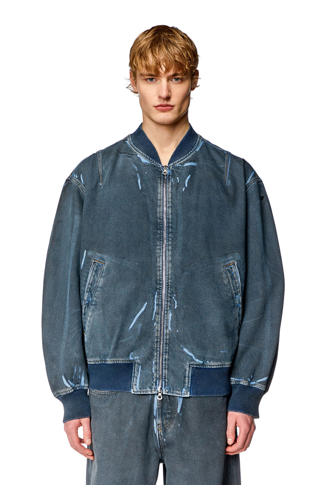 Bomber jacket in used-effect coated denim Anorak Shell Jacket Lightweight Jacket