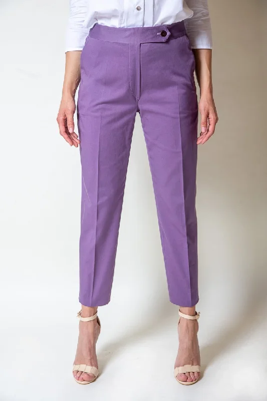 Mauve Cotton Trousers Trousers Floral Bohemian