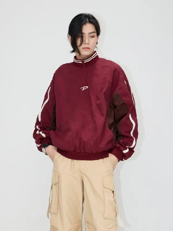 Stand Collar Half Zip Color Scheme Line Truck Pullover【s0000004200】 Boat Neck Sweater Stand Collar Half Zip Color Scheme Line Truck Pullover【s0000004200】 Boat Neck Sweater