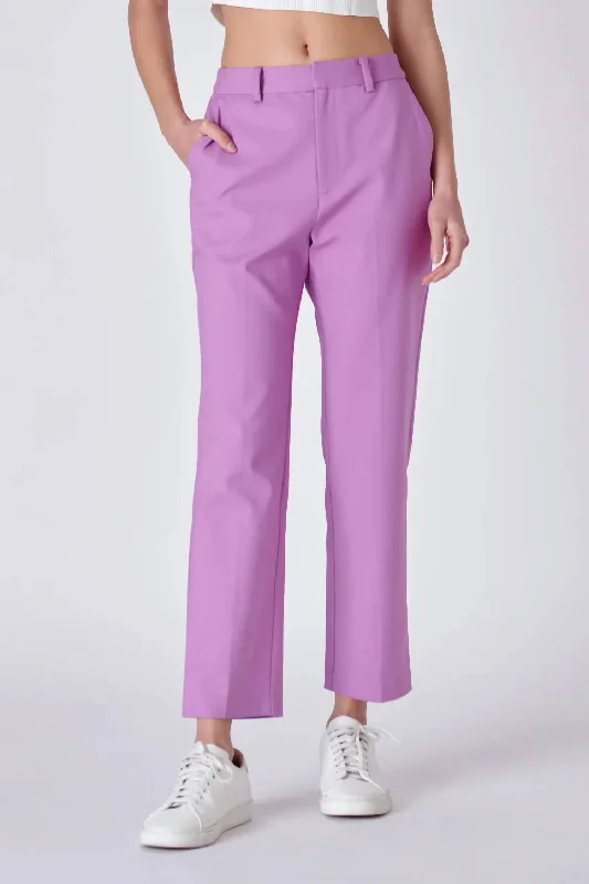 Slim Cigarette Trousers In Lilac Trousers stylish elegant