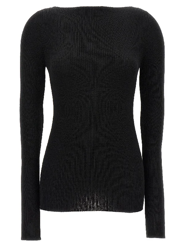 Al Top Sweater Turtle Neck Boat Neck Asymmetrical Neck