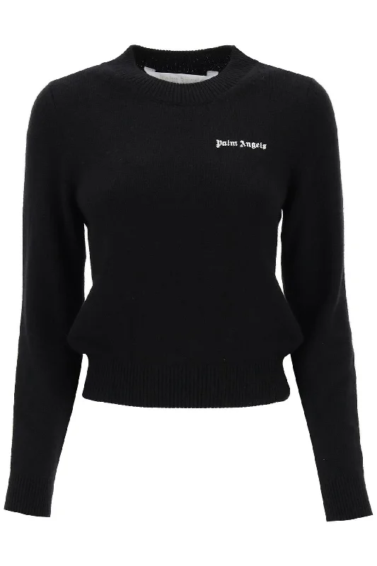 Cropped Sweater With Logo Embroidery - Nero Hooded Sweater Collared Sweater Shawl Collar Cropped Sweater With Logo Embroidery - Nero Hooded Sweater Collared Sweater Shawl Collar