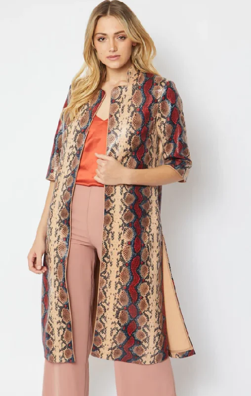 Snakeskin Maxi Jacket One Size Satin Jacket Silk Jacket Chiffon Jacket