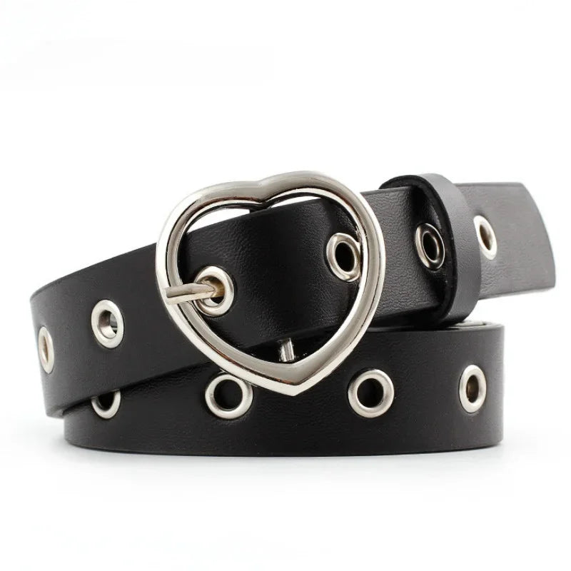 Leather Belt Heart Clip Metal Buckle Belt Trouser Fashion Dress Accessories (multi-colours) Trousers New Arrival