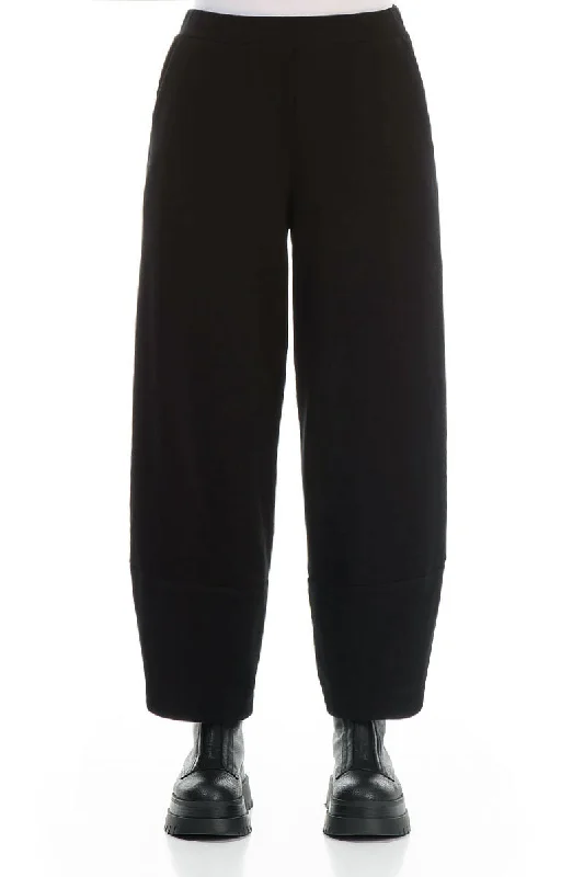 Black Cotton Jersey Trousers Trousers Lace Delicate