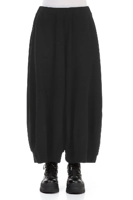 Wide Black Cotton Jersey Trousers Trousers Top Rated