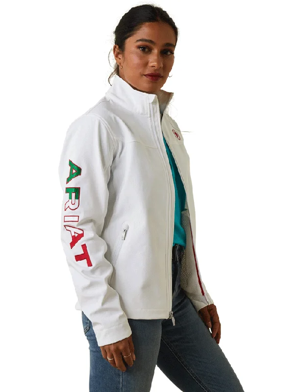 Ariat 10043548 Womens Classic Team Softshell MEXICO Jacket White Print Jacket Jacquard Jacket Embroidered Jacket Ariat 10043548 Womens Classic Team Softshell MEXICO Jacket White Print Jacket Jacquard Jacket Embroidered Jacket