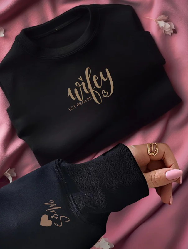 WIFEY SWEATER - BLACK Bright Pastel Dark