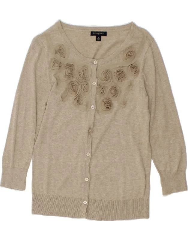 BANANA REPUBLIC Womens Cardigan Sweater UK 12 Medium Grey Floral Mesh Fabric Canvas Fabric Denim Fabric BANANA REPUBLIC Womens Cardigan Sweater UK 12 Medium Grey Floral Mesh Fabric Canvas Fabric Denim Fabric