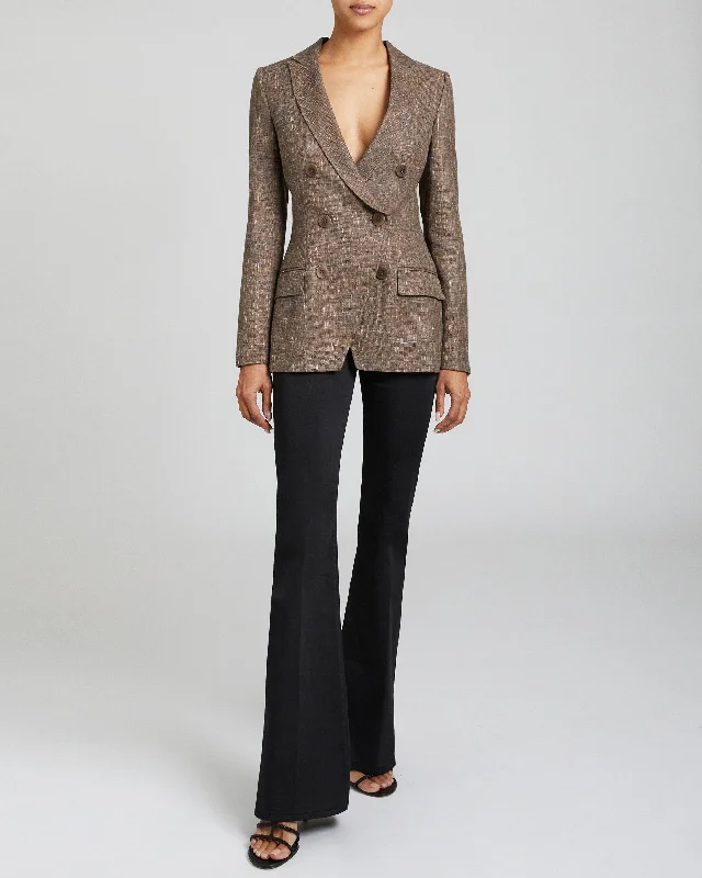 PACO Double-Breasted Jacket in Wool-Linen Blend Jersey Jacket Tulle Jacket Batik Jacket