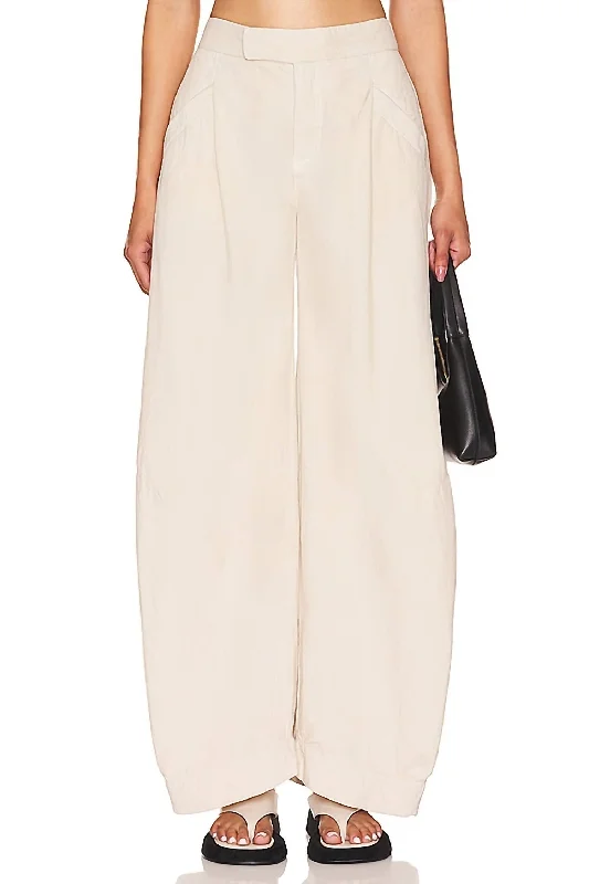 Tegan Washed Barrel Trouser In Washed Out Trousers Silk Elegant