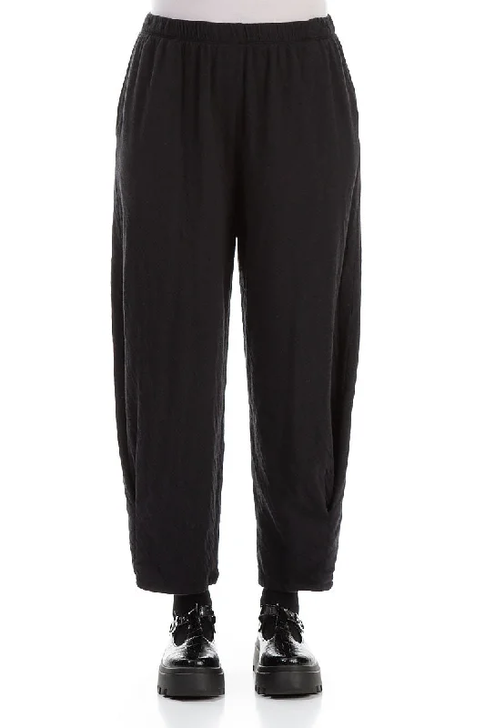 Relaxed Grey Wavy Cotton Trousers Trousers New Arrival