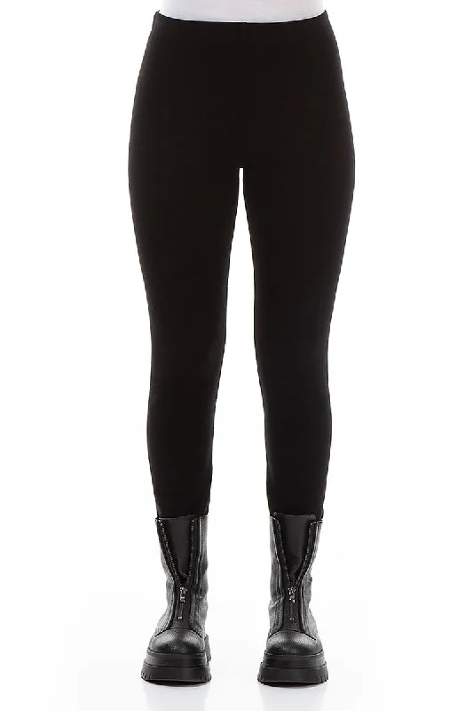 Black Warm Cotton Trouser Leggings Trousers Pleated Formal