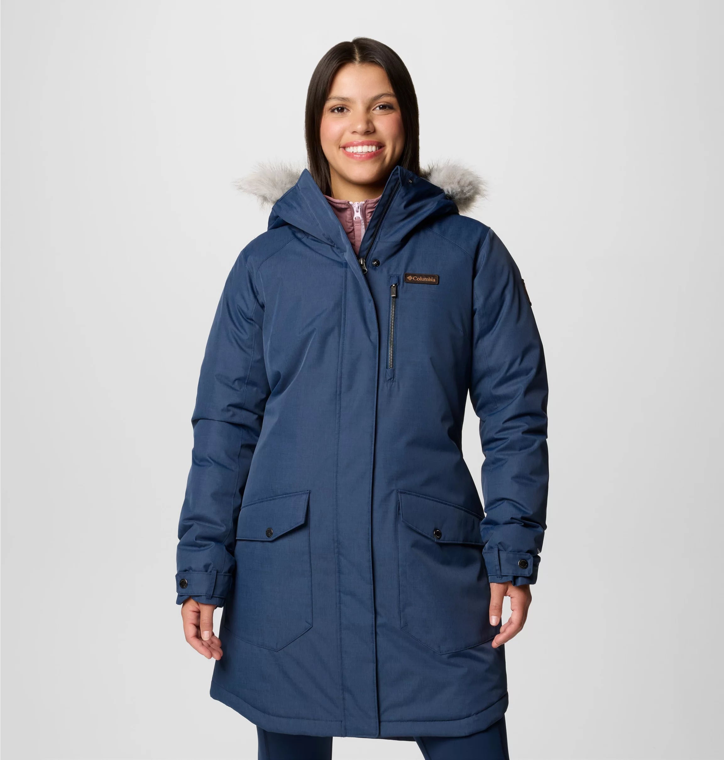 Columbia Women's Suttle Mountain™ Long Insulated Jacket - Collegiate Navy Welt Pockets Slit Pockets Flap Pockets