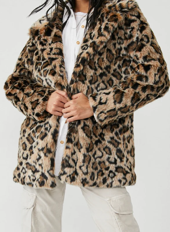 Lola Leopard Blazer Jacket Faux Fur Appliqued Jacket Beaded Jacket Sequined Jacket