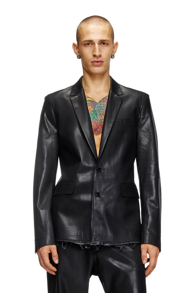 Suit Jacket With Coated Front Welt Pockets Slit Pockets Flap Pockets