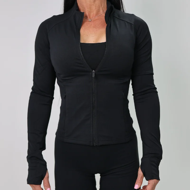 ALIGN JACKET 2.0 - BLACK Zippered Front Buttoned Front Snap Front