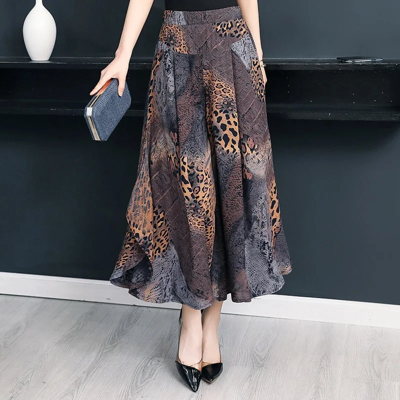 2023 New Summer Wide Leg Pants Women High Quality Loose Bohemian High Waist Skirt Pants Summer Vintage Trousers Women Bottoms Trousers Prom Sequined