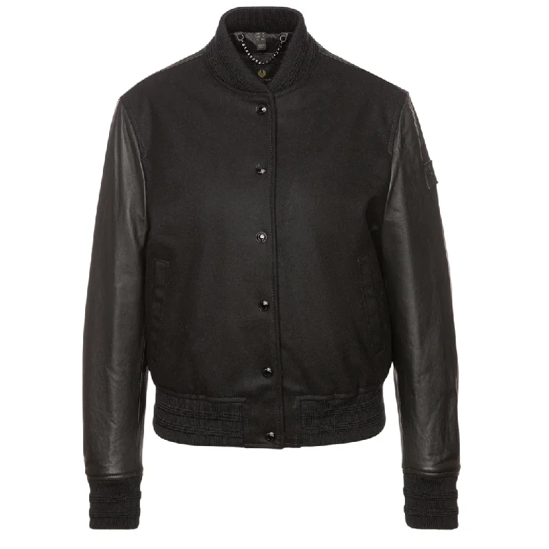 Belstaff Willow Black Leather Bomber Jacket Zippered Jacket Buttoned Jacket Snapped Jacket Belstaff Willow Black Leather Bomber Jacket Zippered Jacket Buttoned Jacket Snapped Jacket