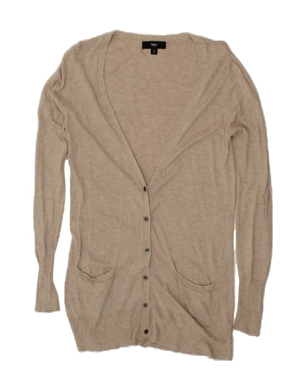 MOSSIMO Womens Longline Cardigan Sweater UK 10 Small Beige Nylon Neon metallic Matte MOSSIMO Womens Longline Cardigan Sweater UK 10 Small Beige Nylon Neon metallic Matte