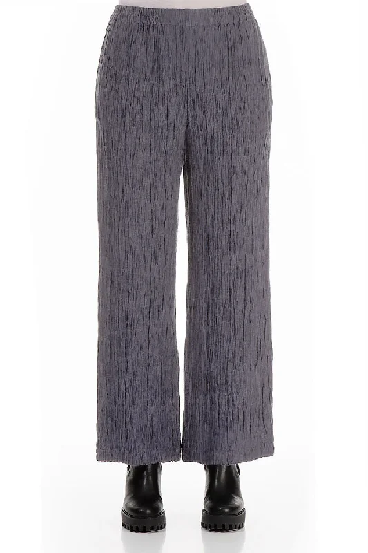 Straight Crinkled Iron Silk Trousers Trousers practical durable