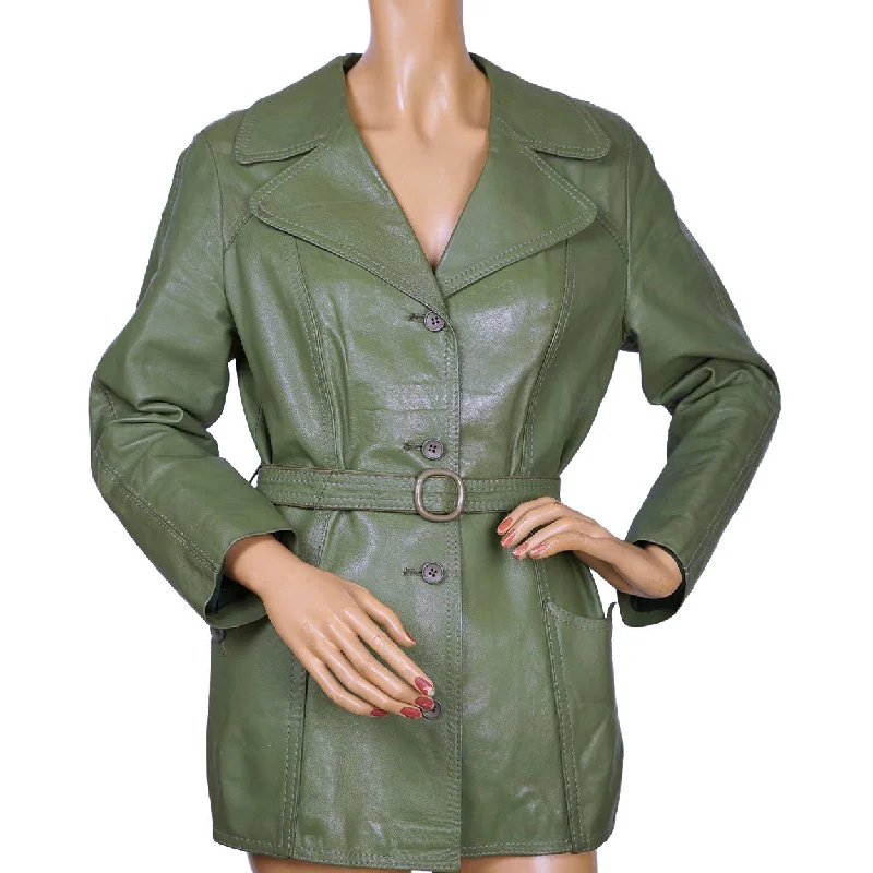 Vintage Ladies Green Leather Jacket Worhoff Germany 1960s Size M Snapped Jacket Toggled Jacket Drawstring Jacket Vintage Ladies Green Leather Jacket Worhoff Germany 1960s Size M Snapped Jacket Toggled Jacket Drawstring Jacket
