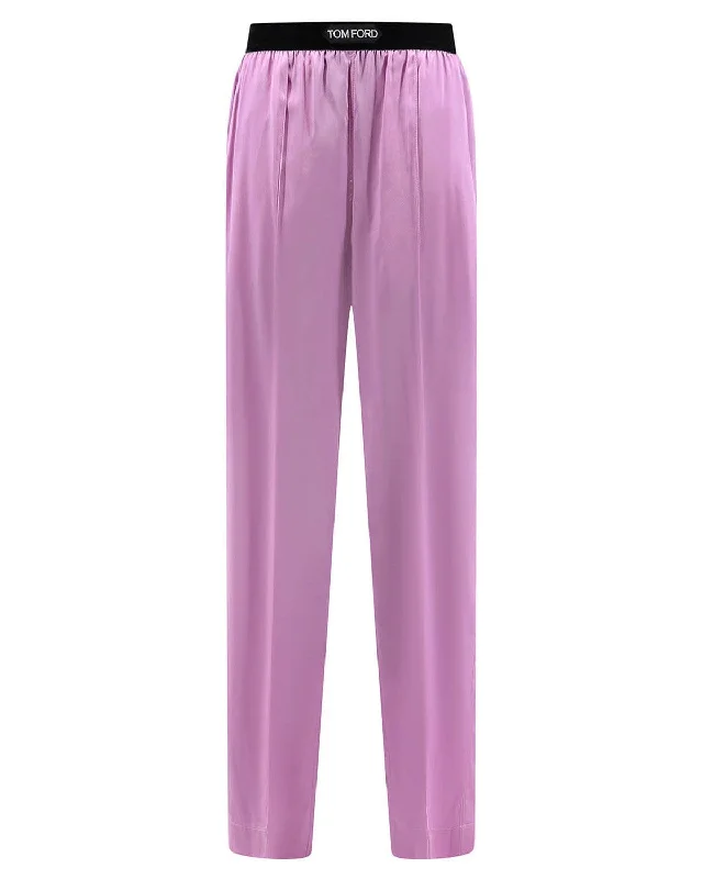 Tom Ford Womens Silk Trousers In Pink Trousers chic elegant