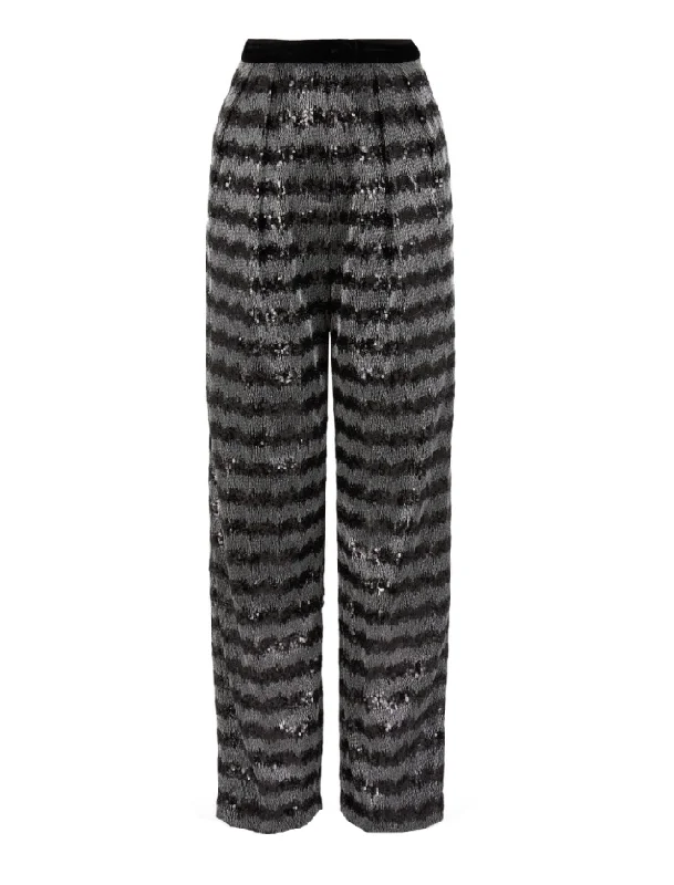 Emporio Armani sequin-ebellished high-waist trousers Trousers Silk Elegant