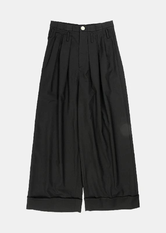 Black Pleated Trousers Trousers Review Highly