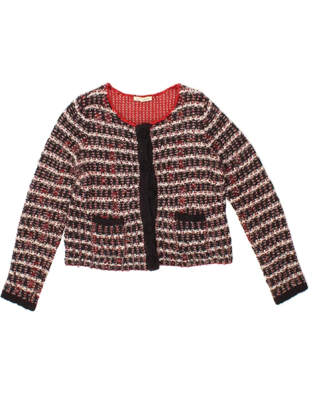 LAURA ASHLEY Womens Crop Cardigan Sweater UK 14 Medium Black Striped Wool Velvet Chenille Corduroy LAURA ASHLEY Womens Crop Cardigan Sweater UK 14 Medium Black Striped Wool Velvet Chenille Corduroy