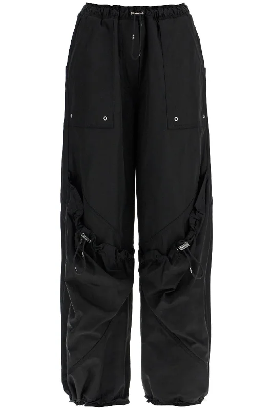 high-waisted black elasticated loose fit trousers with pockets 250WCP00255PLL001AA BLACK Trousers Pleated Formal