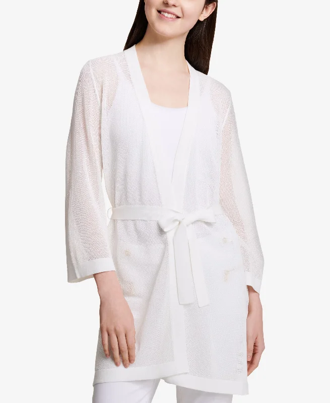 Calvin Klein Belted Mesh Cardigan Boxy Cardigan Fitted Cardigan A-Line