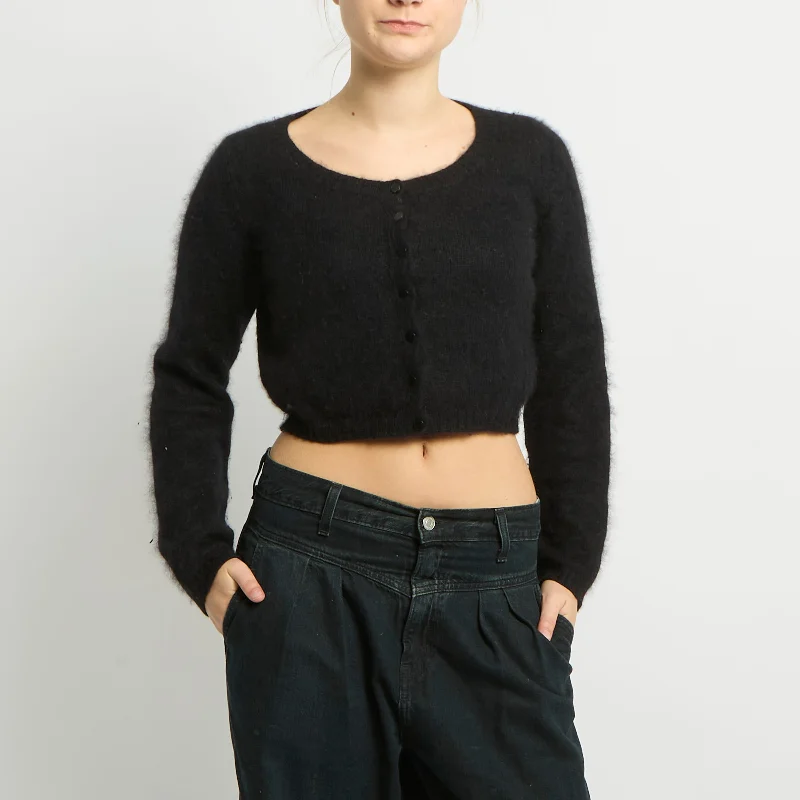 Soft Knit Cropped Cardigan - UK 10 Seamless Knitted Crochet