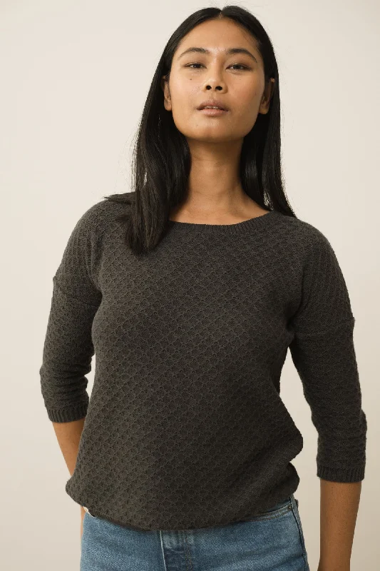 Hadi Organic Cotton Sweater In Black Boxy Sweater Fitted Sweater A-Line