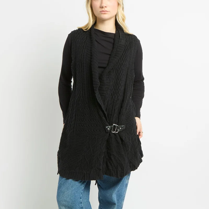 Ralph Lauren Belt Closure Cardigan With Textured Knit - UK 18 Chenille Fabric Brocade Fabric Lace Fabric