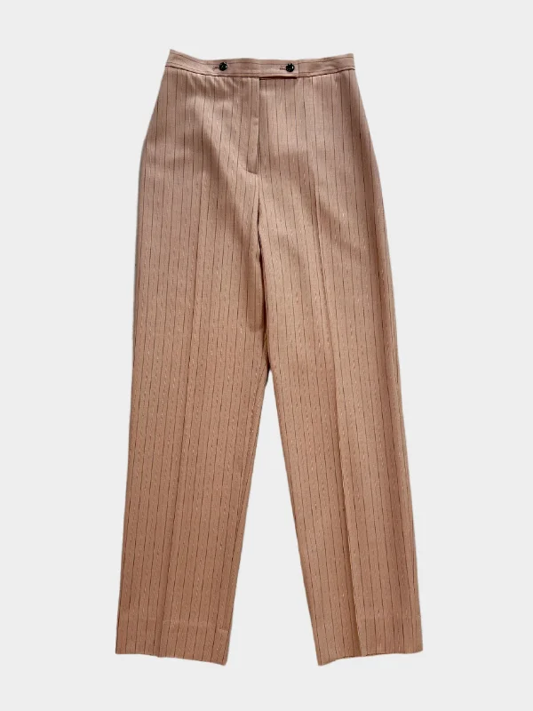 Stripes Trousers Trousers Satin Smooth