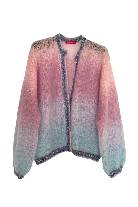 PARME TIE&DYE MOHAIR LITTLE JACKET Collared Jacket Crew Neck Jacket Turtle Neck Jacket PARME TIE&DYE MOHAIR LITTLE JACKET Collared Jacket Crew Neck Jacket Turtle Neck Jacket