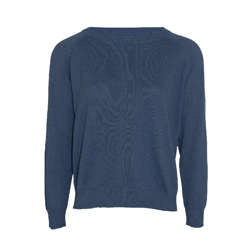 Ls Ragland Plain Sweater - Navy Fleece Sweater Nylon Polyester