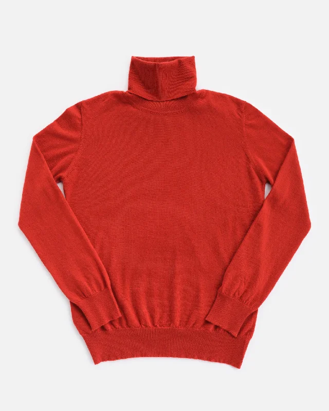 THE SUPER LIGHT ROLLNECK SWEATER | RED DULSE Boat Neck Shawl Collar Notched Collar