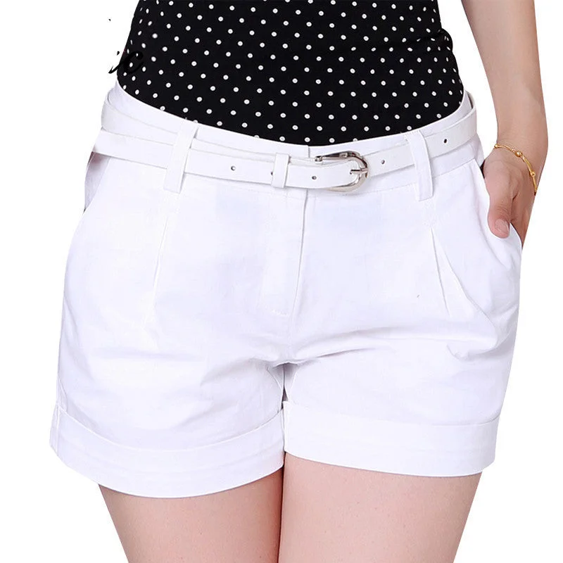 Summer Woman Cotton Shorts Size S-2XL Fashion Design Lady Casual Short Trousers Solid Color Khaki / White Trousers Spring Floral Summer Woman Cotton Shorts Size S-2XL Fashion Design Lady Casual Short Trousers Solid Color Khaki / White Trousers Spring Floral
