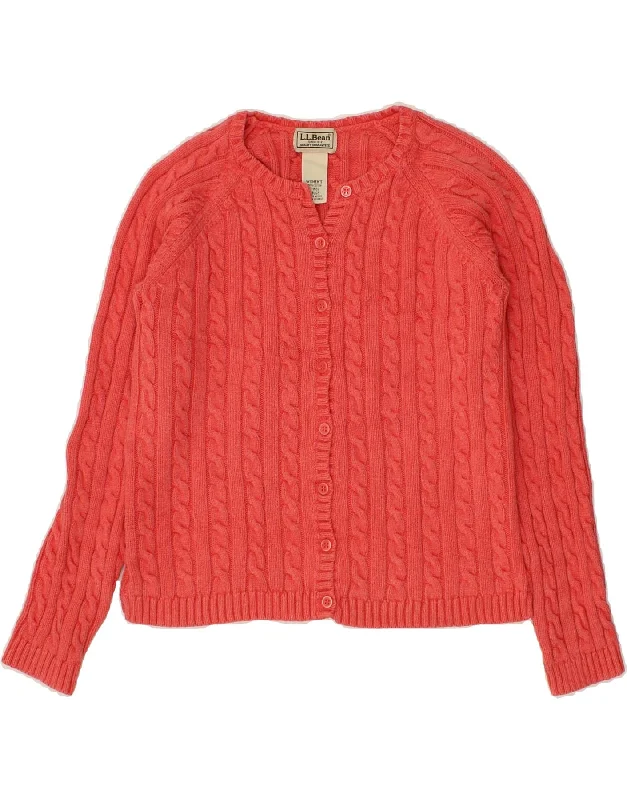 L.L.BEAN Womens Crop Cardigan Sweater UK 10 Small Red Cotton Fleece Cardigan Nylon Polyester L.L.BEAN Womens Crop Cardigan Sweater UK 10 Small Red Cotton Fleece Cardigan Nylon Polyester