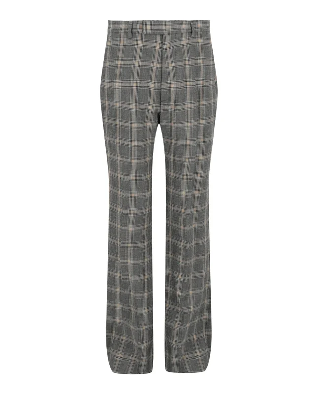 Gucci Mens Checkered Straight-Leg Trousers Trousers Bridal Satin